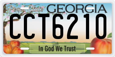 GA license plate CCT6210