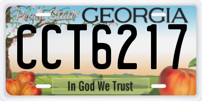 GA license plate CCT6217
