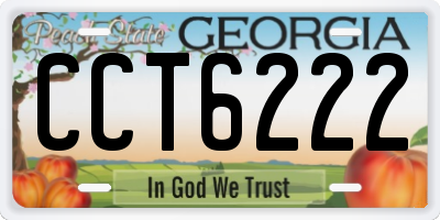 GA license plate CCT6222