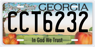 GA license plate CCT6232