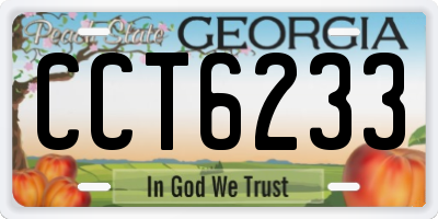 GA license plate CCT6233