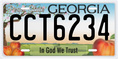 GA license plate CCT6234