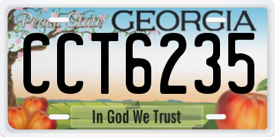 GA license plate CCT6235