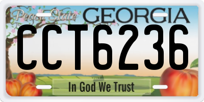 GA license plate CCT6236