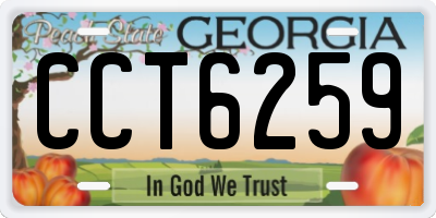 GA license plate CCT6259