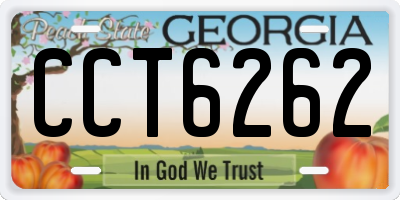 GA license plate CCT6262