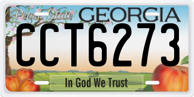 GA license plate CCT6273