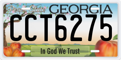 GA license plate CCT6275