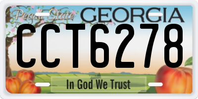 GA license plate CCT6278