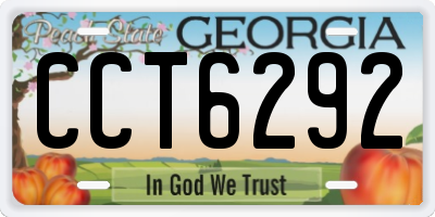 GA license plate CCT6292
