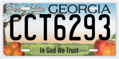 GA license plate CCT6293