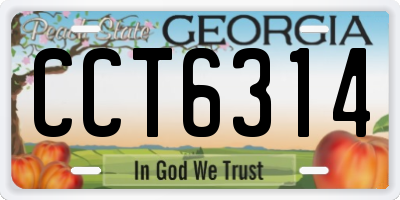 GA license plate CCT6314