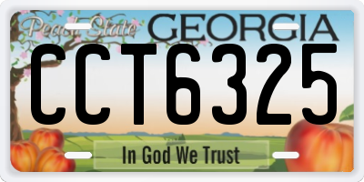 GA license plate CCT6325