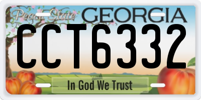 GA license plate CCT6332