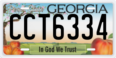 GA license plate CCT6334