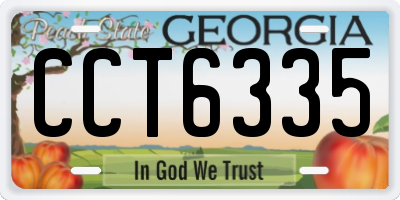 GA license plate CCT6335