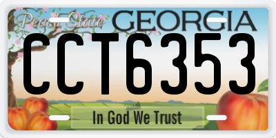 GA license plate CCT6353