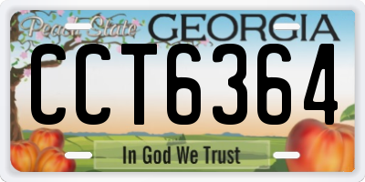 GA license plate CCT6364