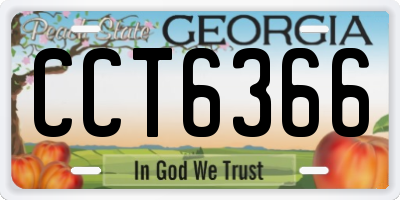 GA license plate CCT6366