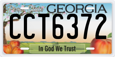 GA license plate CCT6372