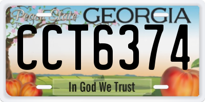 GA license plate CCT6374