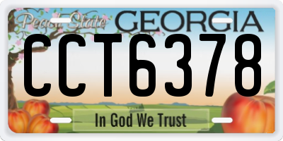 GA license plate CCT6378