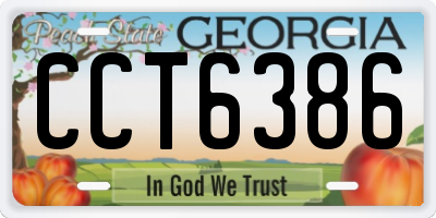 GA license plate CCT6386