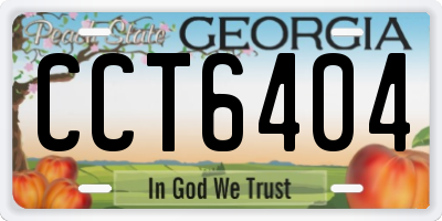 GA license plate CCT6404