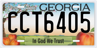 GA license plate CCT6405