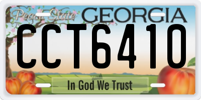 GA license plate CCT6410