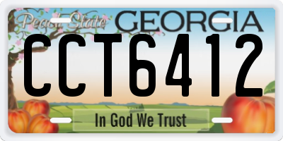 GA license plate CCT6412