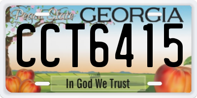 GA license plate CCT6415