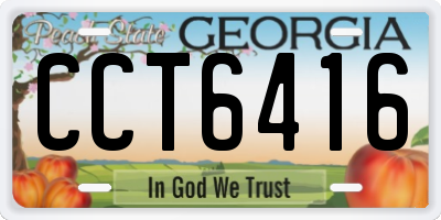GA license plate CCT6416