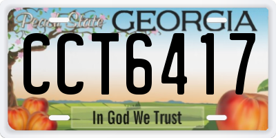 GA license plate CCT6417