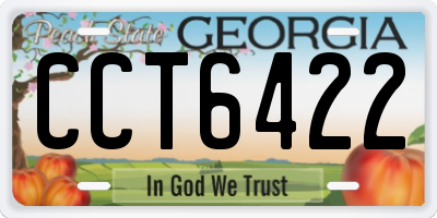 GA license plate CCT6422