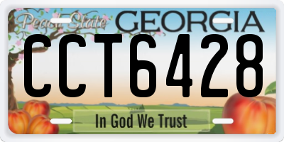 GA license plate CCT6428