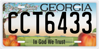 GA license plate CCT6433