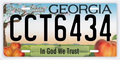 GA license plate CCT6434