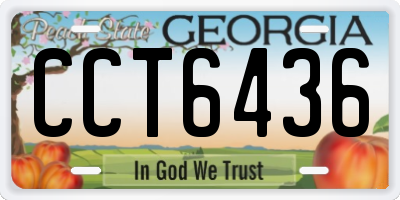 GA license plate CCT6436