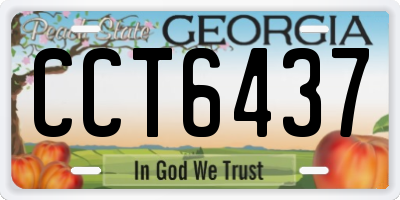 GA license plate CCT6437