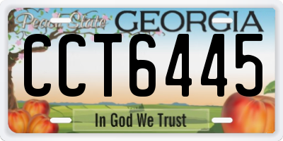 GA license plate CCT6445