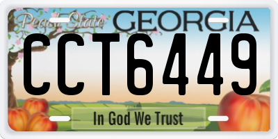 GA license plate CCT6449