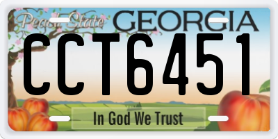 GA license plate CCT6451