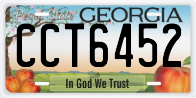 GA license plate CCT6452