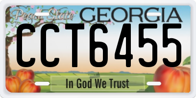 GA license plate CCT6455