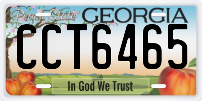 GA license plate CCT6465