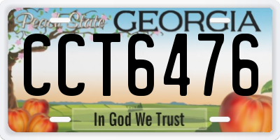 GA license plate CCT6476