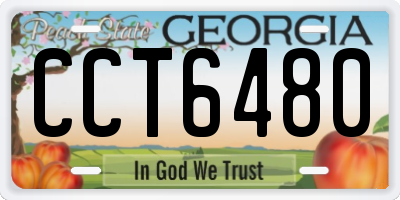 GA license plate CCT6480