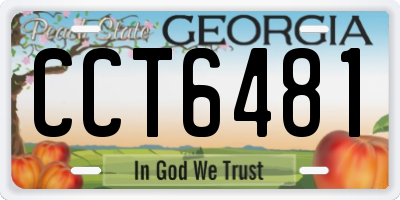 GA license plate CCT6481