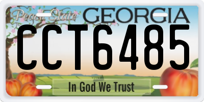 GA license plate CCT6485